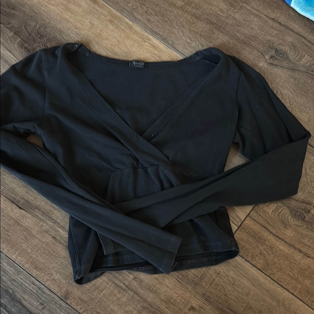 Elegant Black Wrap Top